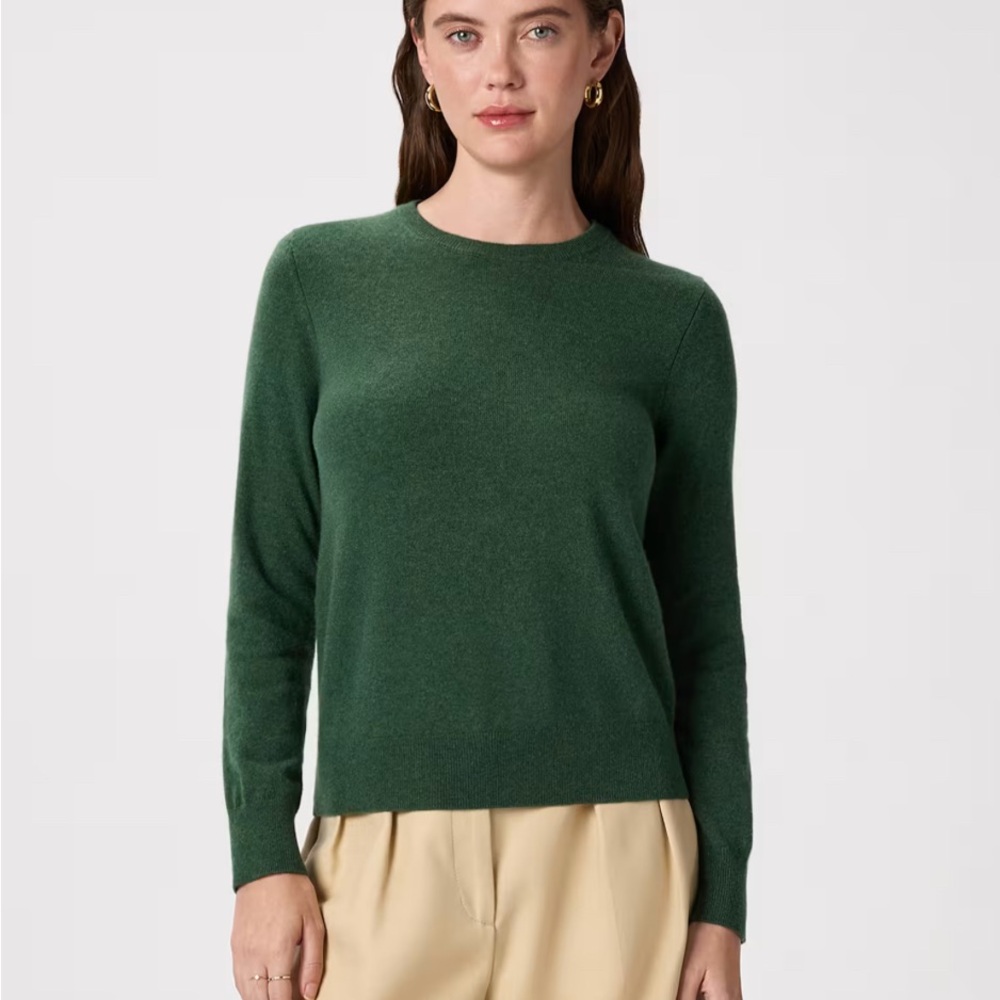 Quince Forest Green cashmere Crewneck Sweater XS